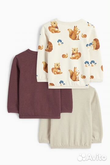 Свитшот 3 шт на флисе C&A 62 74 86 92 98 104