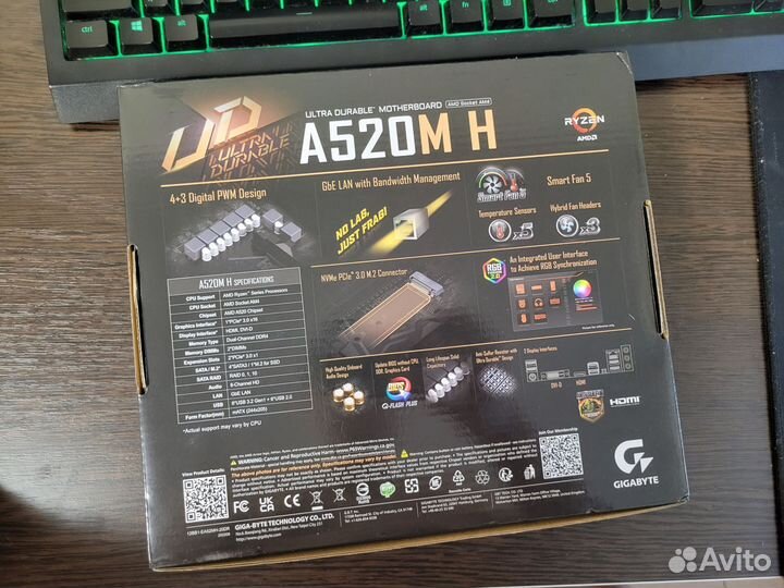 Новая материнская плата Am4 А520