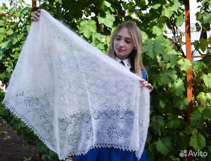 Платок пуховый оренбургский(паутинка) 120х120