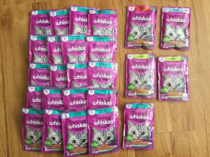 Влажный корм для кошек Whiskas и Felix 75 гр