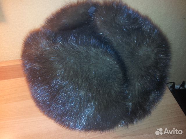 Шапка -ушанка из меха норки