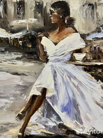 Картина маслом на холсте девушка