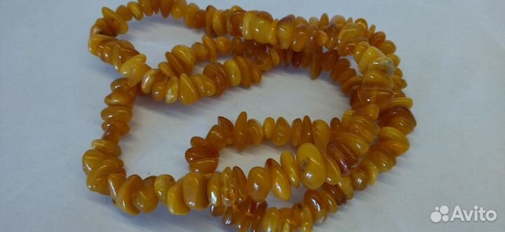 Бусы янтарь желток 112 грамм 94 см СССР