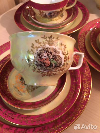 Подарок чайное трио фарфор ГДР 62/72г