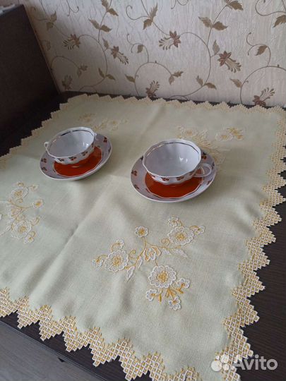 Салфетка винтажная льняная