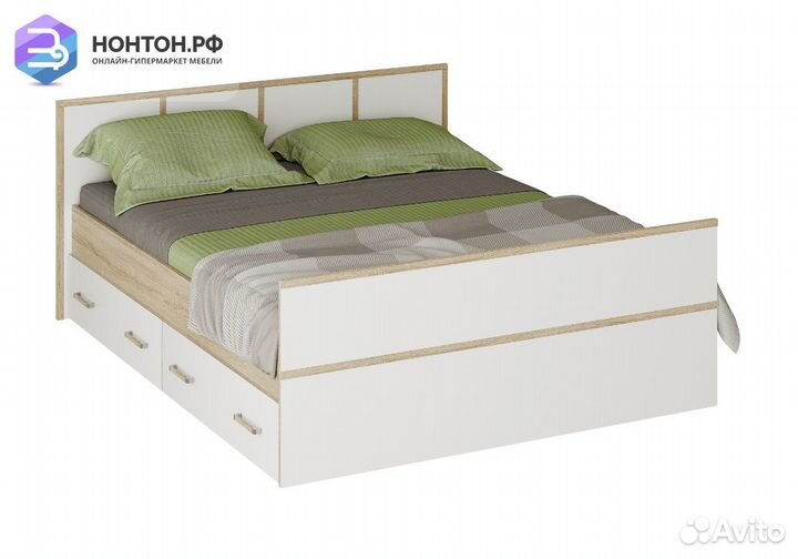 Кровать Сакура дуб сонома / белый