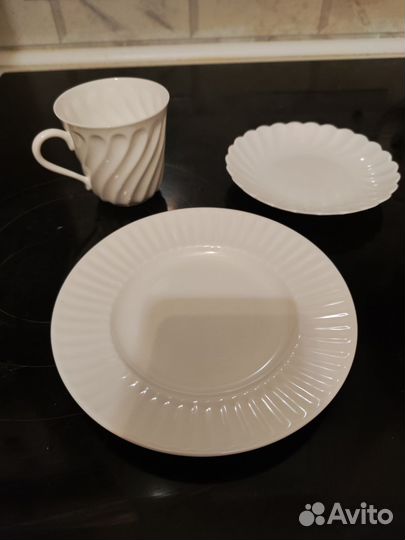 Чашка с блюдцем, тарелочкой кофейная лфз