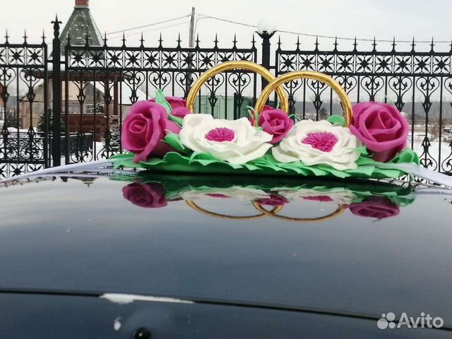 Свадебные украшения на машину, цветы