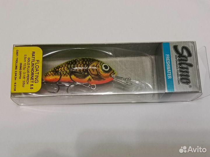 Воблер Salmo rattlin hornet 5.5 цвет SHS, SS, GFP