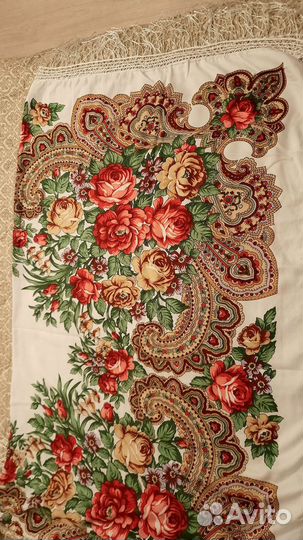 Павловопосадский платок синий