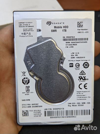 Жесткий диск 1Тб почти новый 2.5