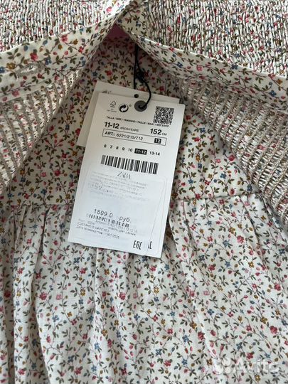 Рубашка zara для девочки 152