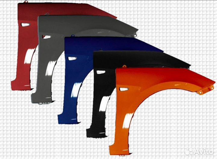 Hyundai Solaris Kia Rio крыло переднее в цвет
