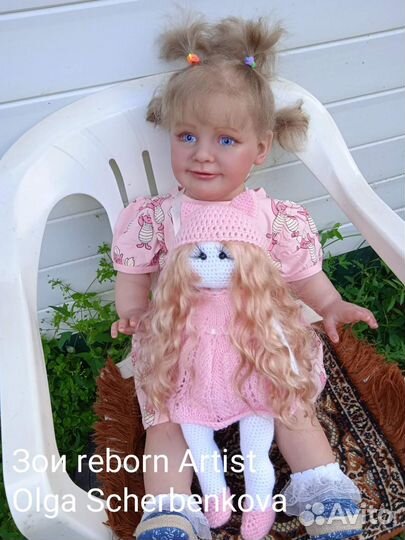 Кукла реборн девочка с волосами