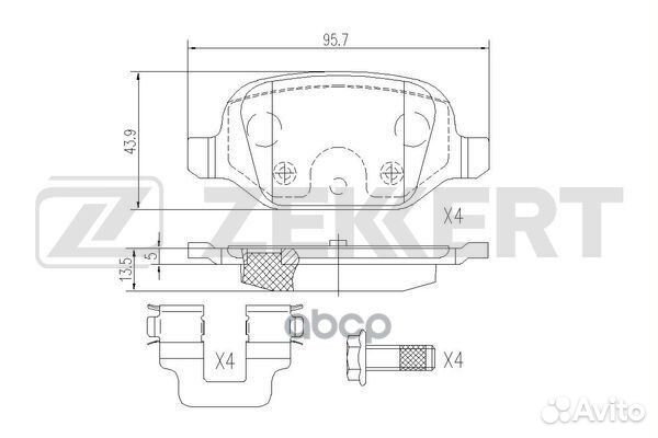Колодки торм. диск. задн. LADA Vesta 15- Xray