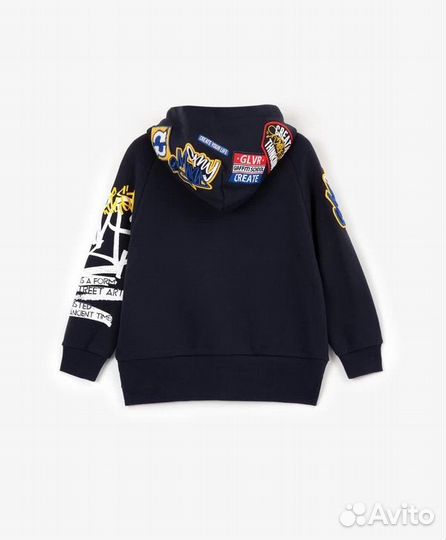 Толстовка на молнии из футера синяя Gulliver 122