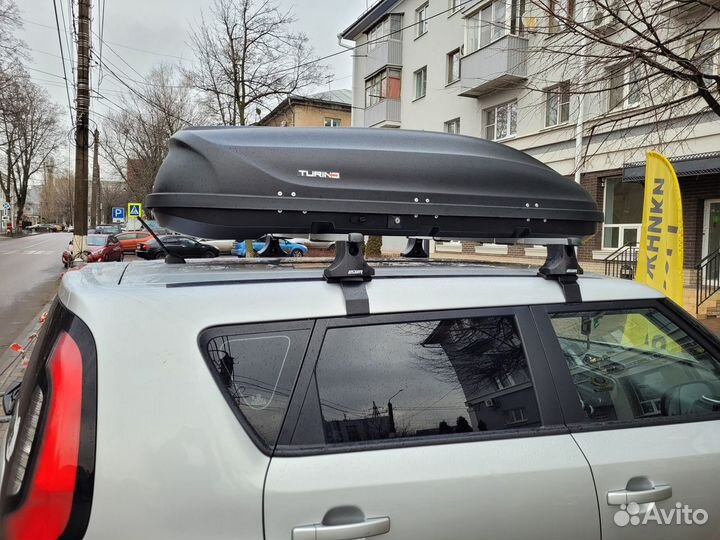 Автобокс Turino-1 410 литров черный на Kia Soul