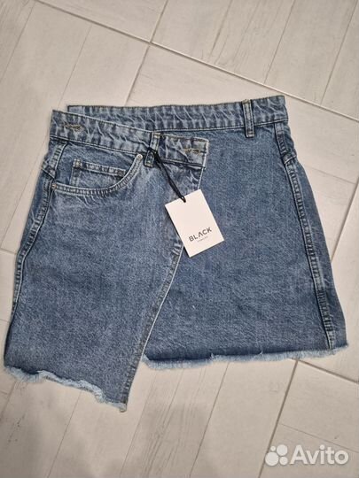 Джинсовая мини-юбка 46