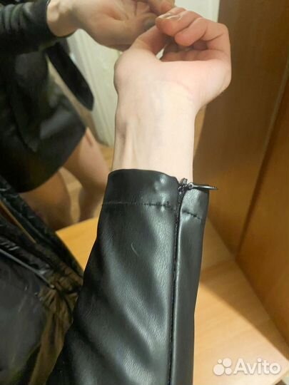 Кожаное платье sinsay