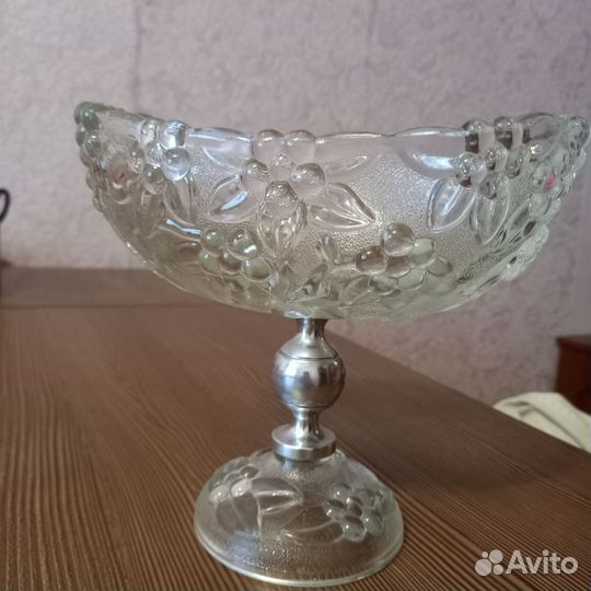 Ваза для фруктов на ножке СССР