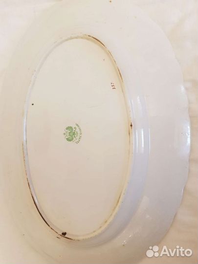 Кузнецовский фарфор блюдо большое овальное