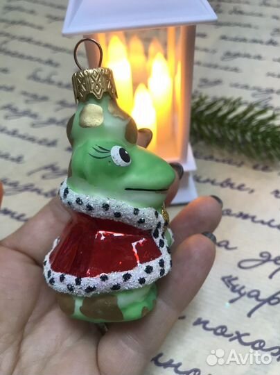Лягушка -Царевна елочная игрушка