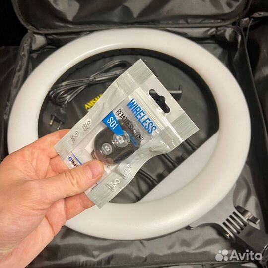 Цветная кольцевая лампа 45 см + Штатив