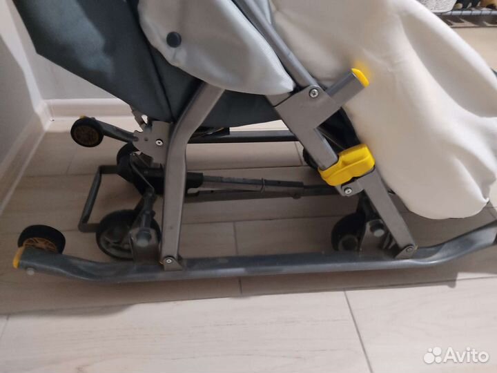 Детские санки коляска с колесами