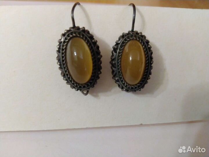 Серьги с сердоликом