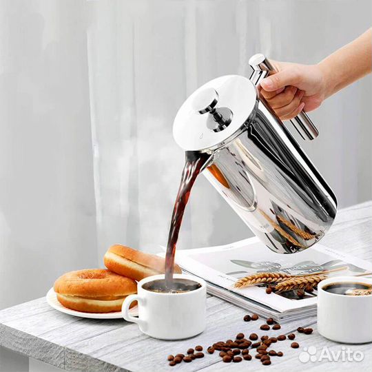 Френч-пресс 800 мл нерж. сталь, 22029011