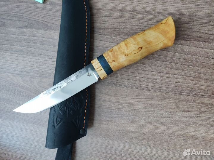 Нож из кованой стали х12мф, карельская берёза