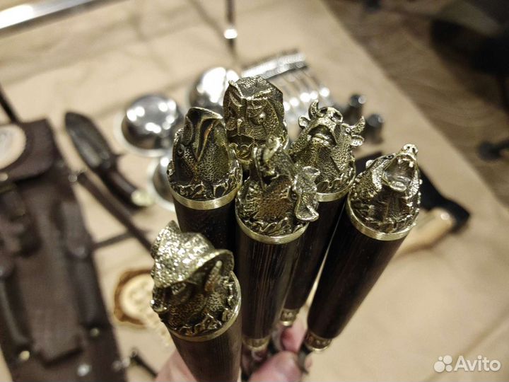 Набор шампуров премиум класса медведь