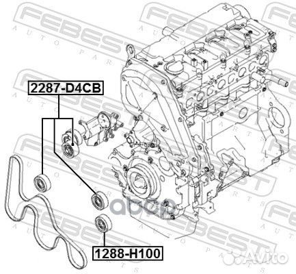 Ролик натяжной Hyundai H-1 2001-2007 2287D4CB