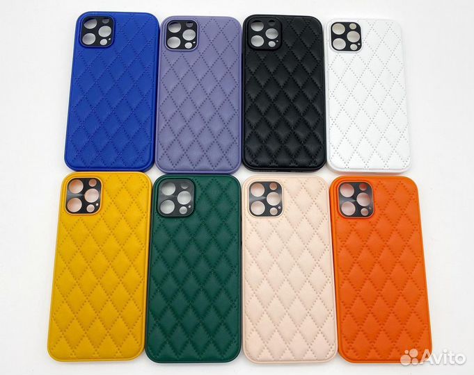 Чехол кожанный Premium Ромб iPhone