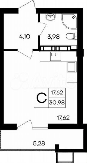 Квартира-студия, 31 м², 7/8 эт.