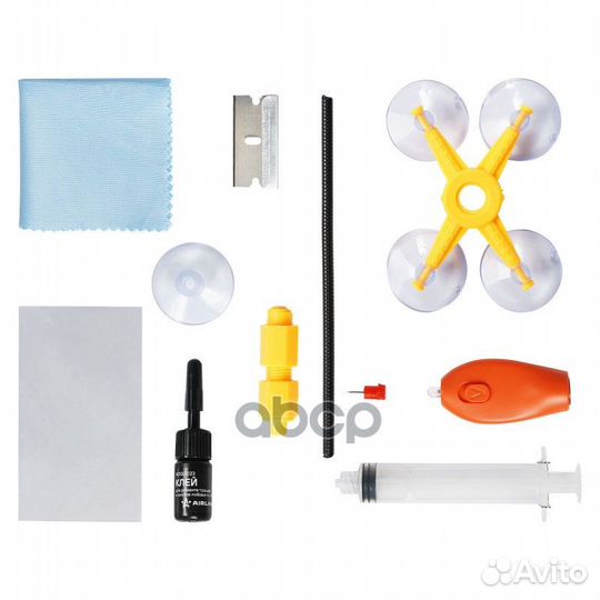 Клей ремонта трещин и сколов лоб.стекла (набор: