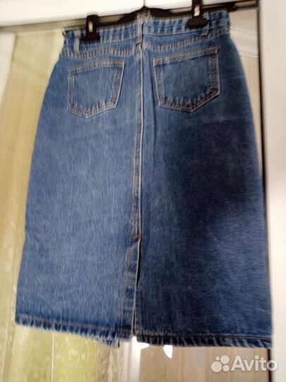Джинсовая юбка миди