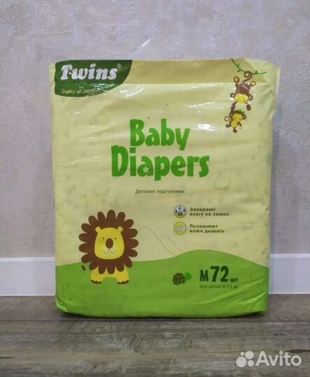 Японский подгузники 72шт размер 3(M)