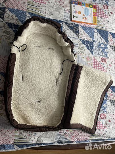 Конверт в коляску на овчине теплый