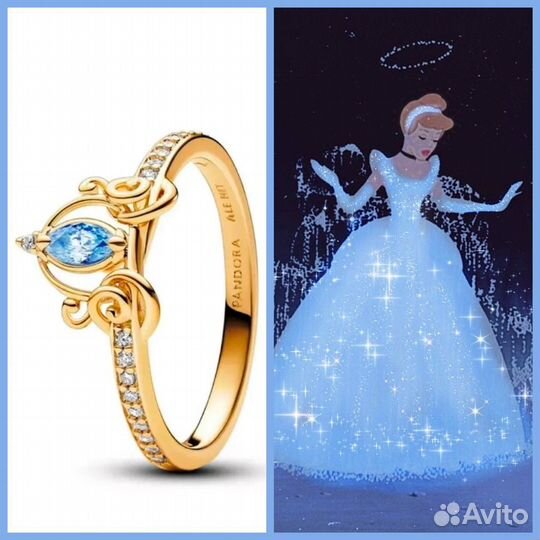 Кольцо pandora disney принцессы