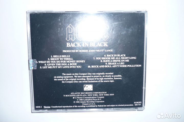 CD AC/DC Black in black (Made in USA)