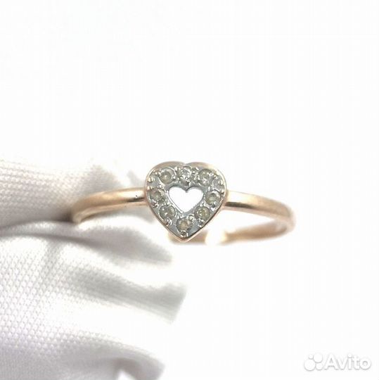 Золотое кольцо с фианитом 15р