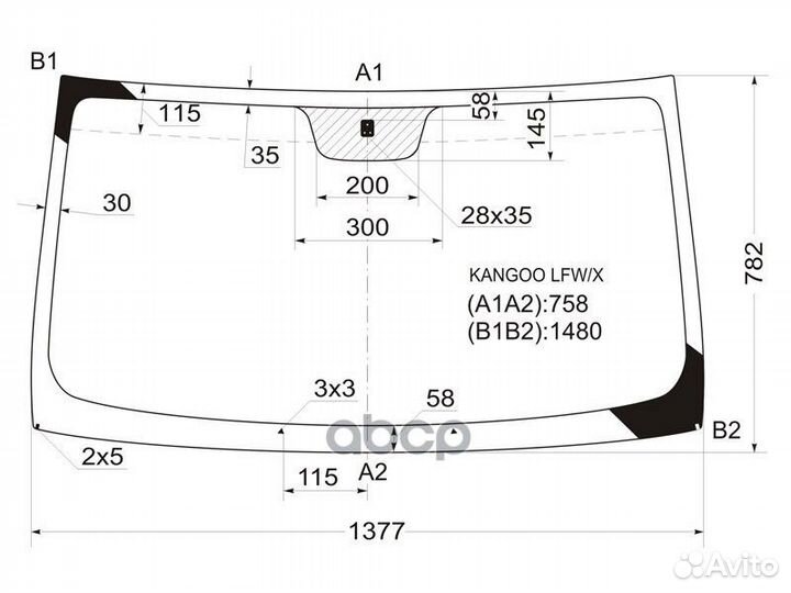 Стекло лобовое renault kangoo 97-07 kangoo LFW