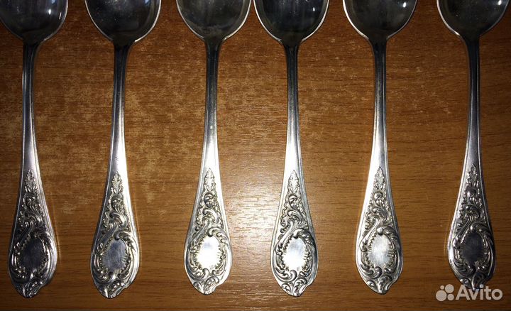 Серебряные десертные ложки. 875 пр. Ранний вариант