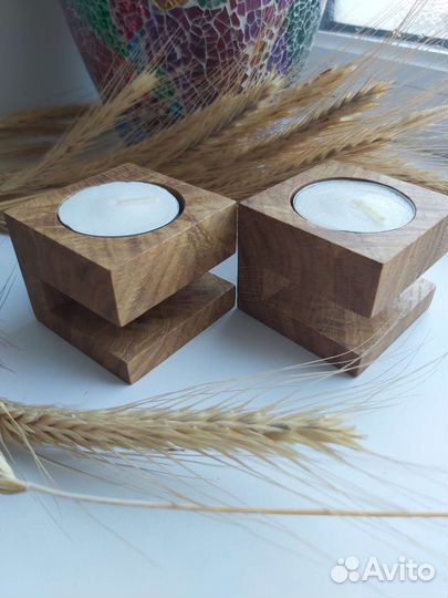 Подсвечники из дерева