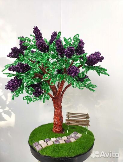 Дерево сирень из бисера