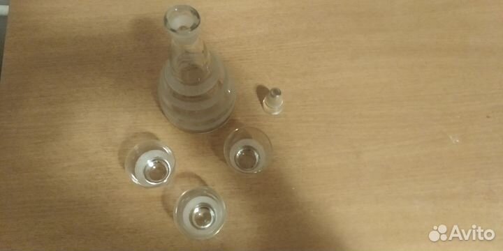 Набор из штофа и 3 стопок Чехословакия 1960-1975гг