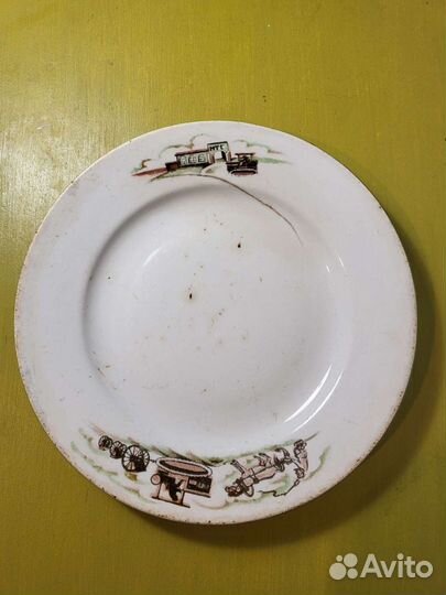 Тарелка старинная, агитация СССР 1920-е годы