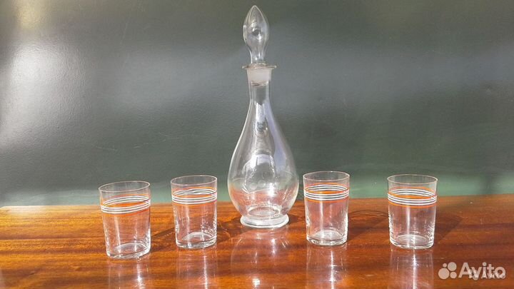 Набор рюмок, графин (тонкое стекло), СССР