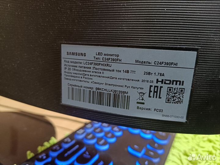 Монитор Samsung c24f390fhi